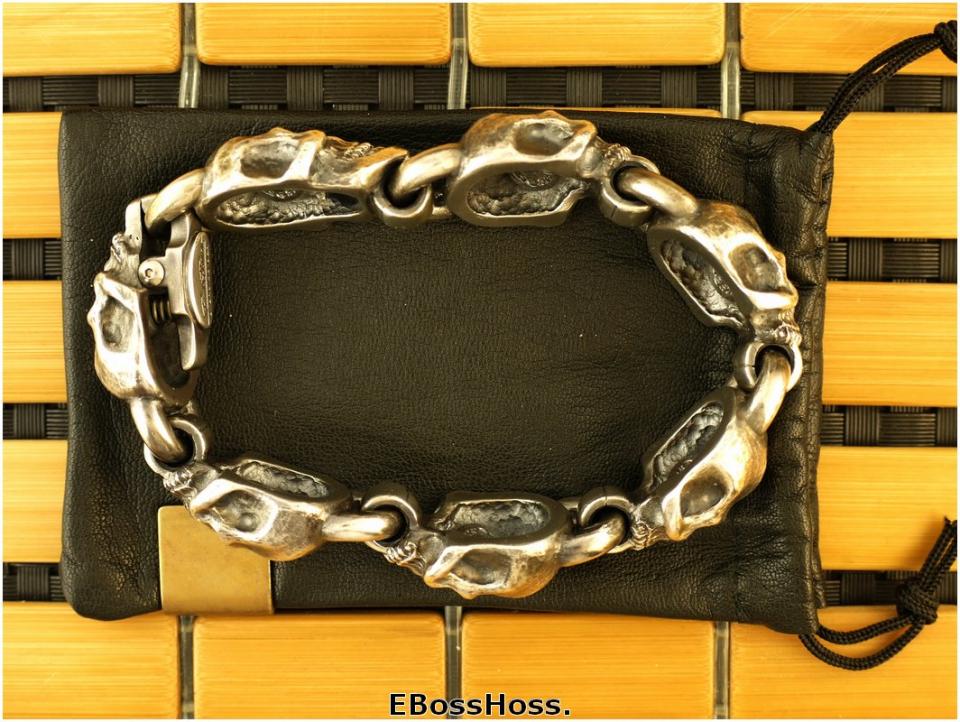 Steel Flame Sterling Silver Headhunter Bracelet