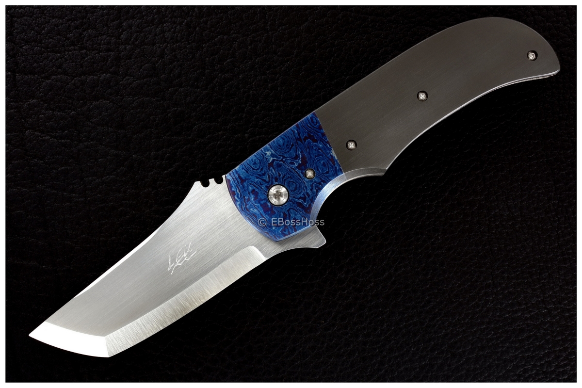 Pohan Leu Custom Zirc & Timascus Bluephin Flipper