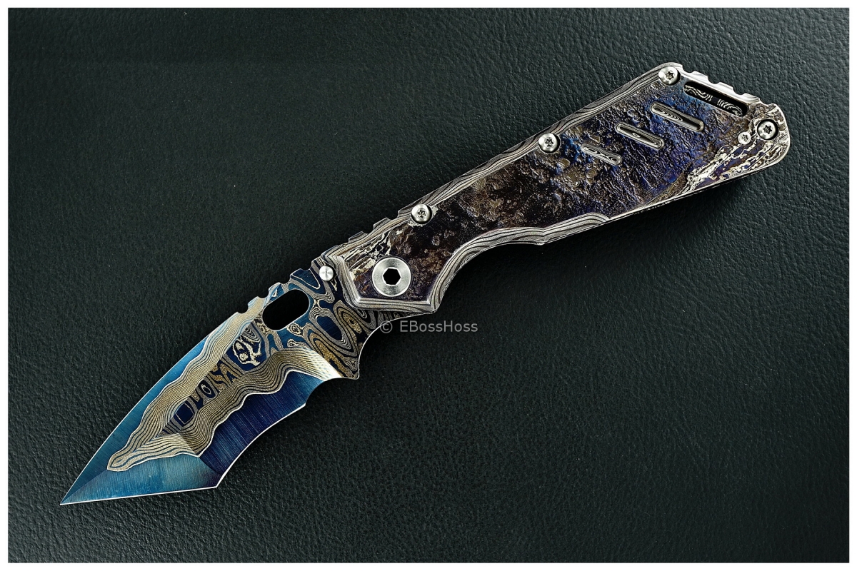 Mick Strider Custom (MSC) San Mai Damascus XL Recurve Tanto 
