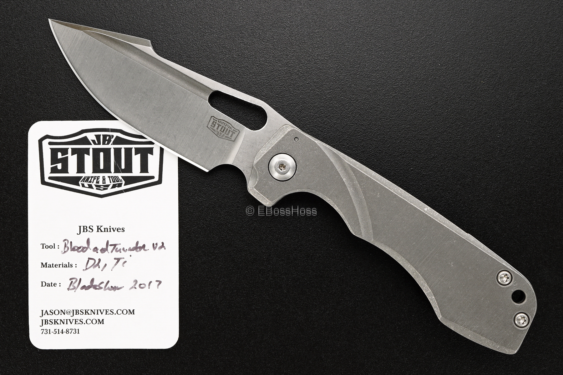JB Stout Custom Blood and Thunder 3.5 Framelock - V2