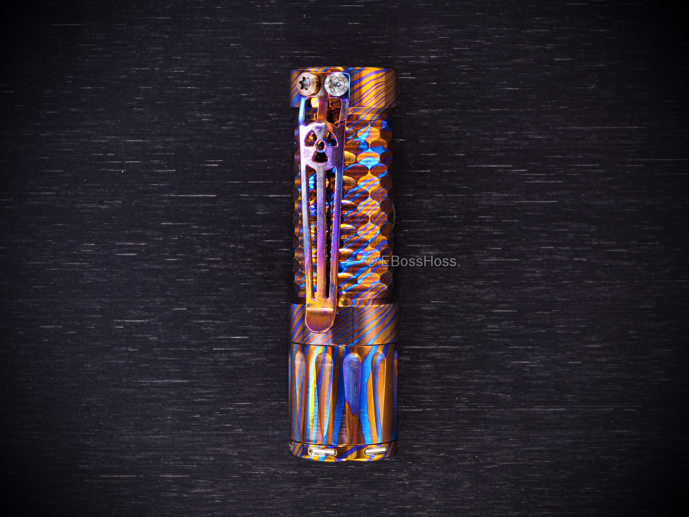 Hanko Machine Works Custom Gunner-Grip Timascus EX 11-2 with 18 Trits