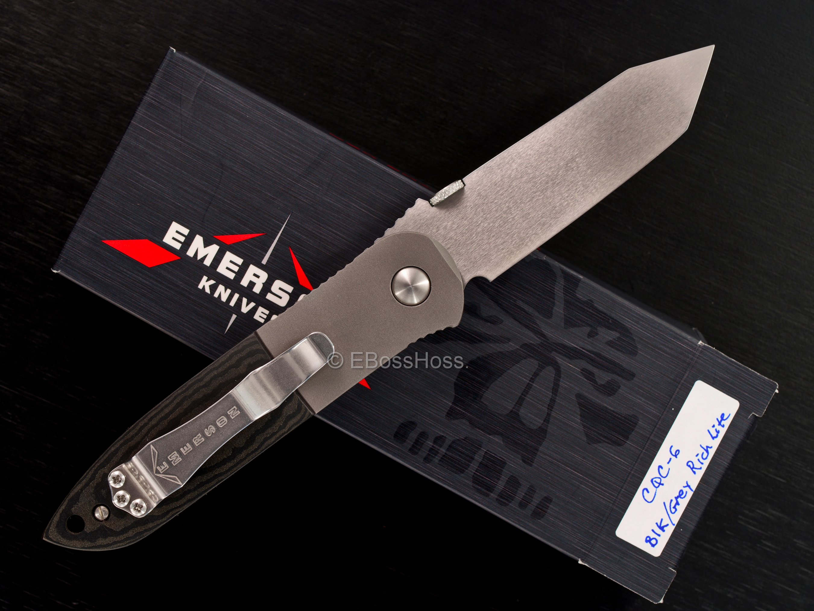 Ernie Emerson Custom Black Richlite No-Waved CQC-6